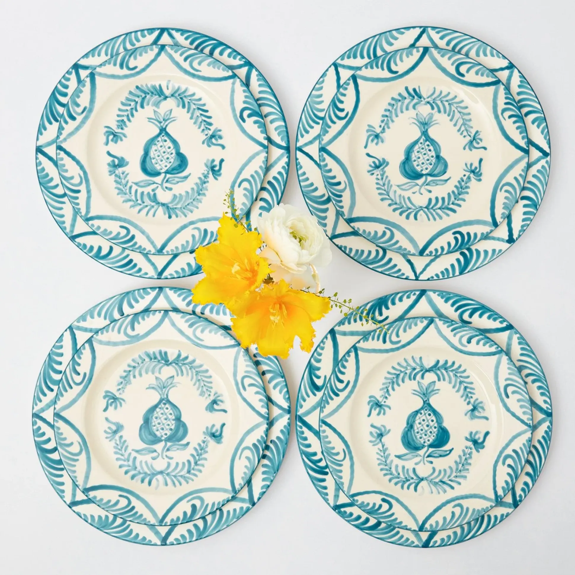 Blue Melograno Dinner & Starter Plates (Set Of 8)