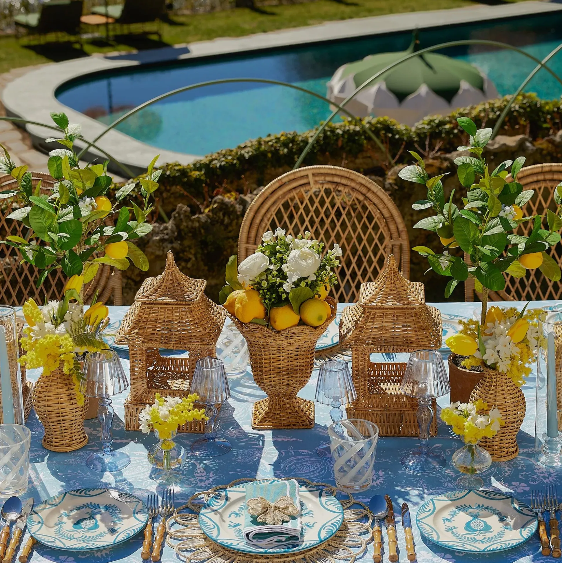 Blue Melograno Dinner & Starter Plates (Set Of 8)