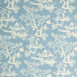 Blue Pagoda Garden Fabric