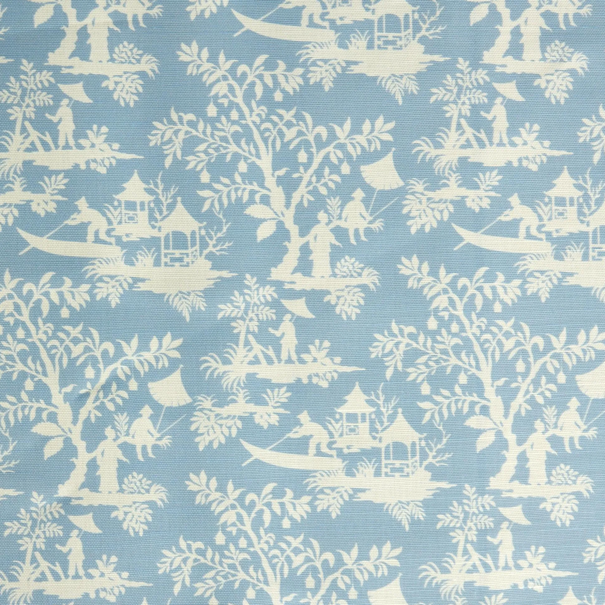 Blue Pagoda Garden Fabric