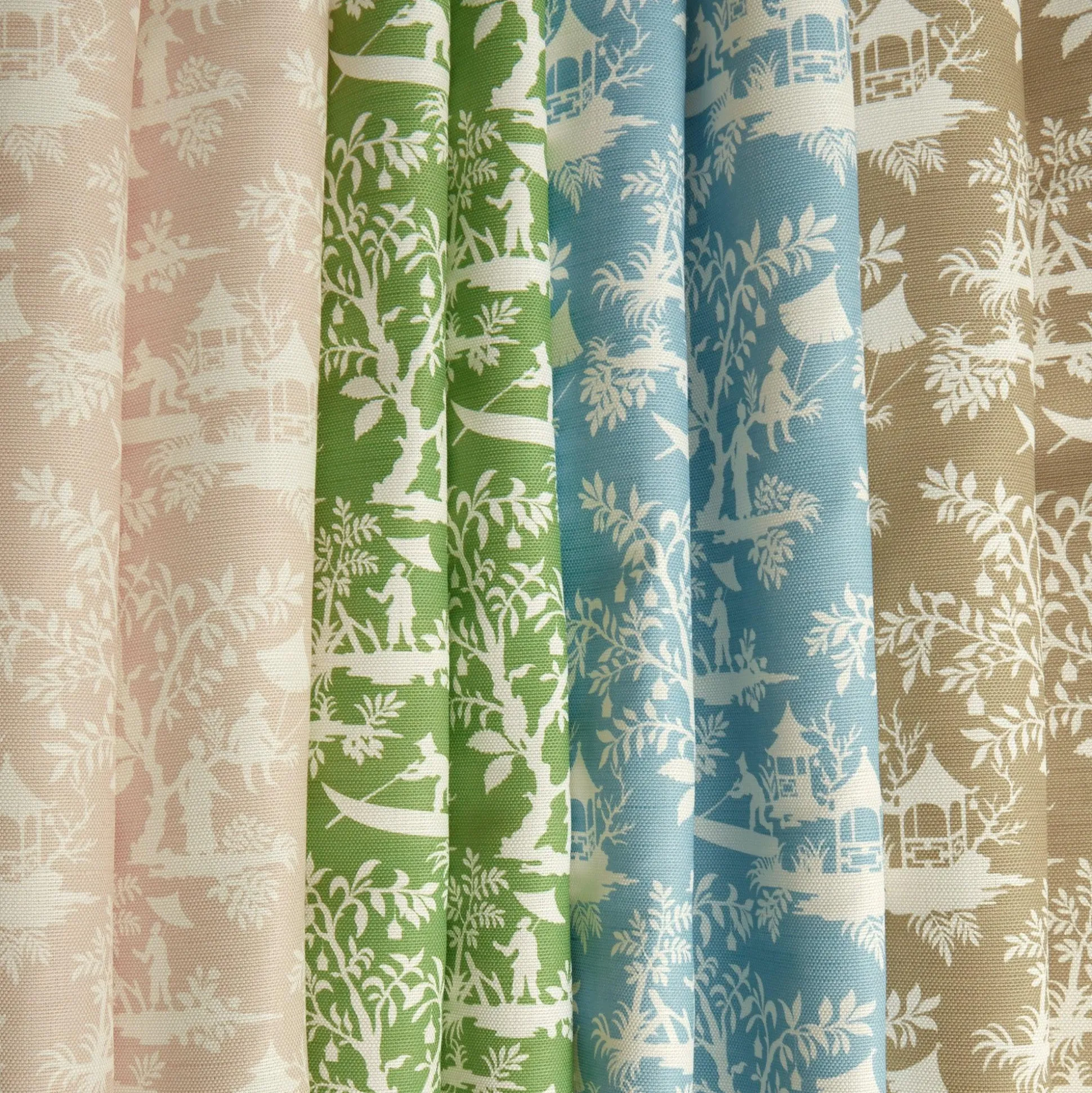 Blue Pagoda Garden Fabric