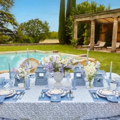 Blue Petal Bamboo Starter Plate (Set Of 4)