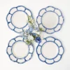 Blue Petal Bamboo Starter Plate (Set Of 4)