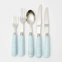 Blue Rattan Cutlery (5 Piece)