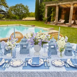 Blue Rattan Pagoda Lantern