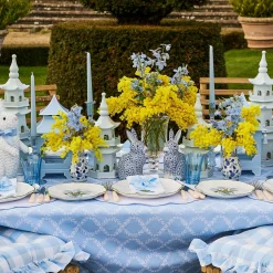 Blue Saddle Stitch Napkin Bows (Set Of 4)