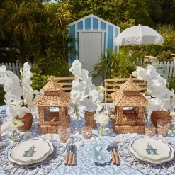 Blue Scalloped Pagoda Starter Plate