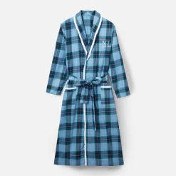 Blue Tartan Frilled Dressing Gown