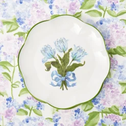 Blue Tulip Dinner & Starter Plates (Set Of 8)