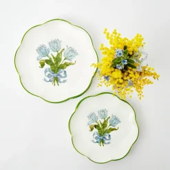 Blue Tulip Dinner & Starter Plates (Set Of 8)