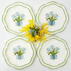 Blue Tulip Dinner & Starter Plates (Set Of 8)