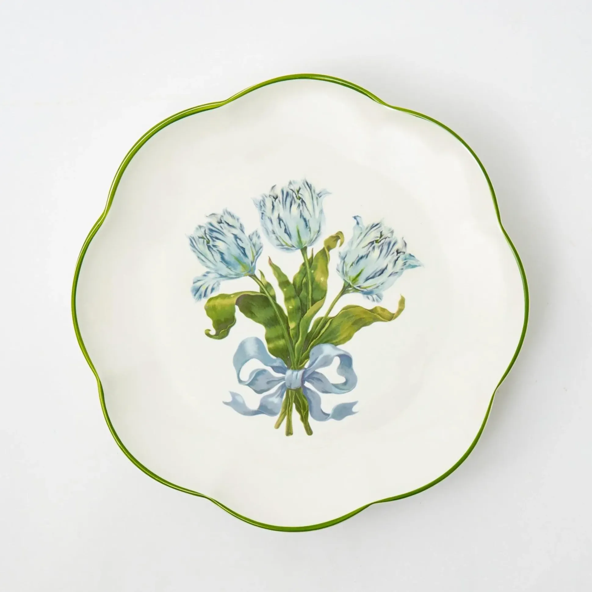 Blue Tulip Dinner & Starter Plates (Set Of 8)