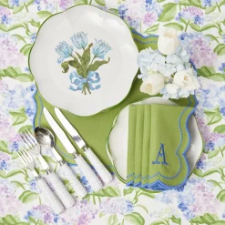 Blue Tulip Dinner Plates (Set Of 4)