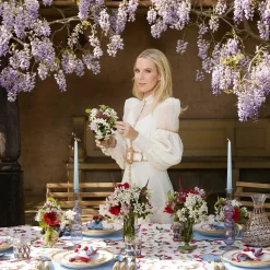 Blue With Red Scallop Placemat (Set Of 4)