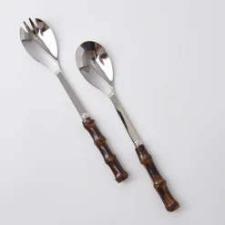 Burnt Bamboo Salad Servers