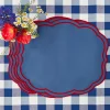 Camilla Blue & Red Linen Placemats (Set Of 4)