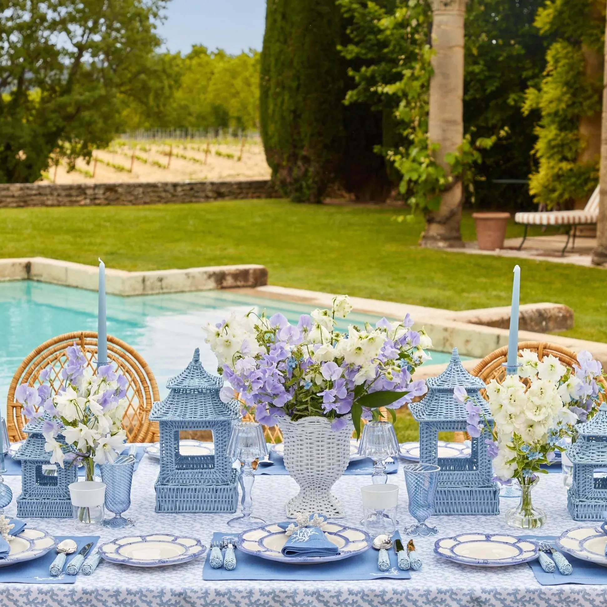 Camille Azure Candle Set (Blue)