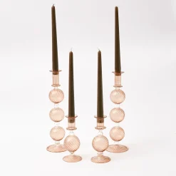 Camille Chestnut Candle Holders (Pair)