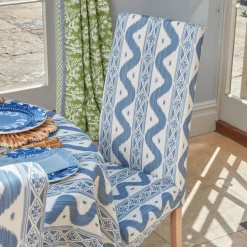 Charlotte Blue Ikat Dining Chair