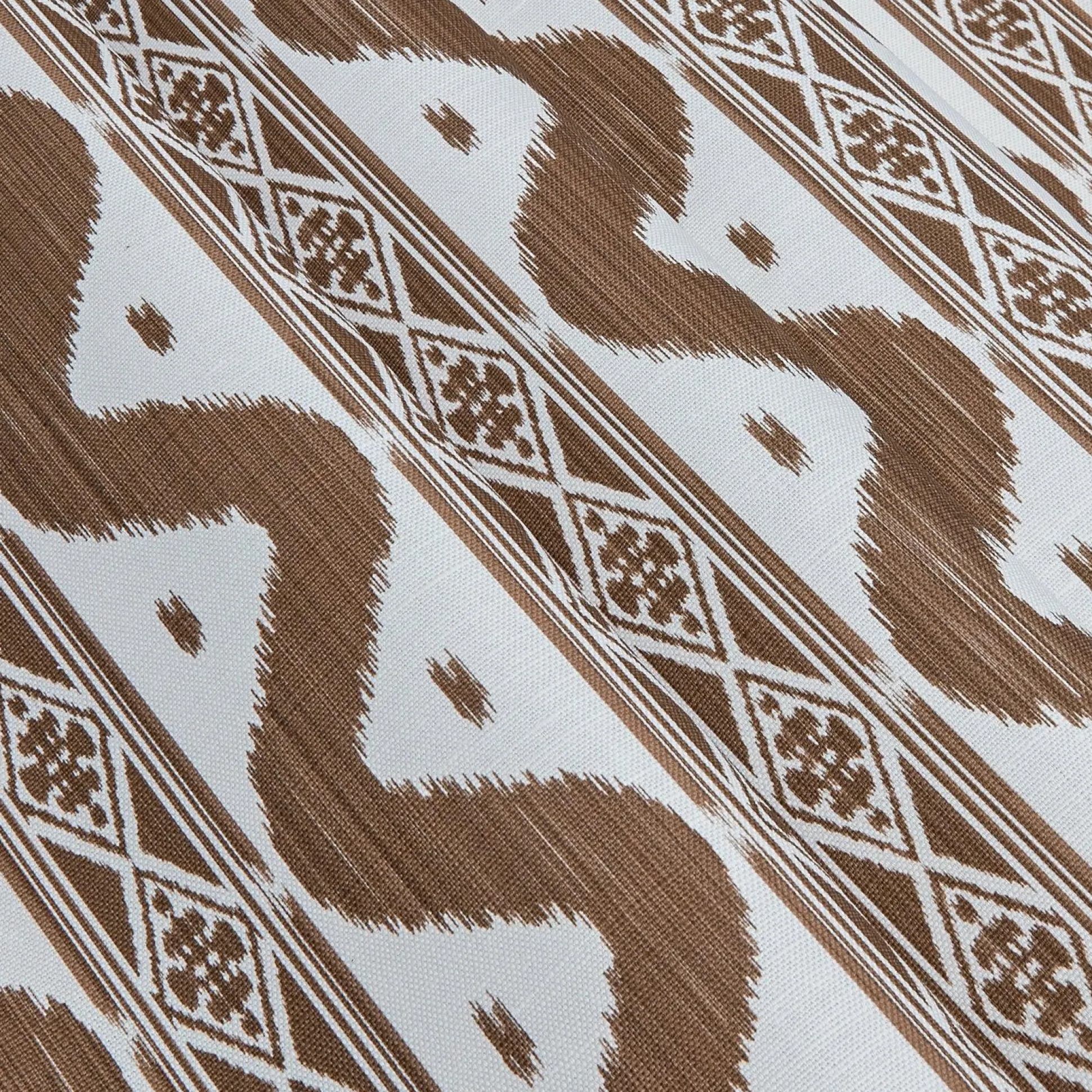 Chestnut Brown Ikat Stripe Fabric