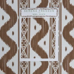 Chestnut Brown Ikat Stripe Fabric