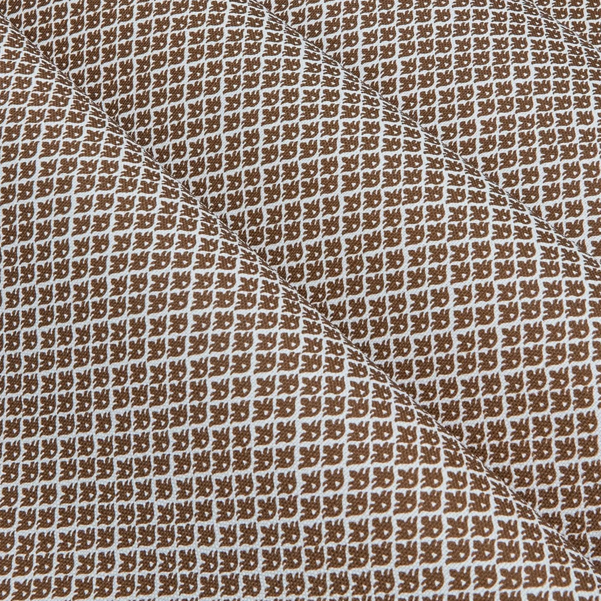 Chestnut Brown Lotus Flower Fabric