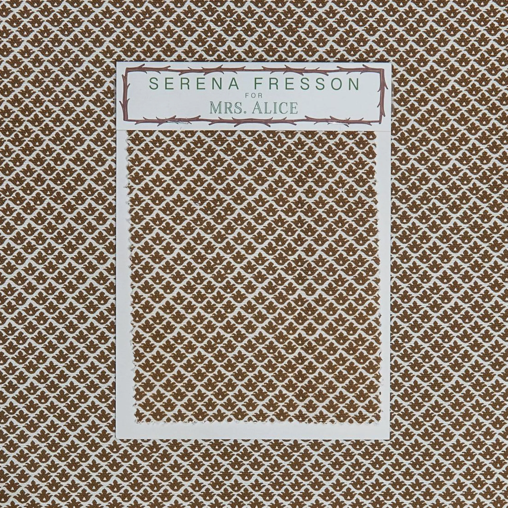 Chestnut Brown Lotus Flower Fabric