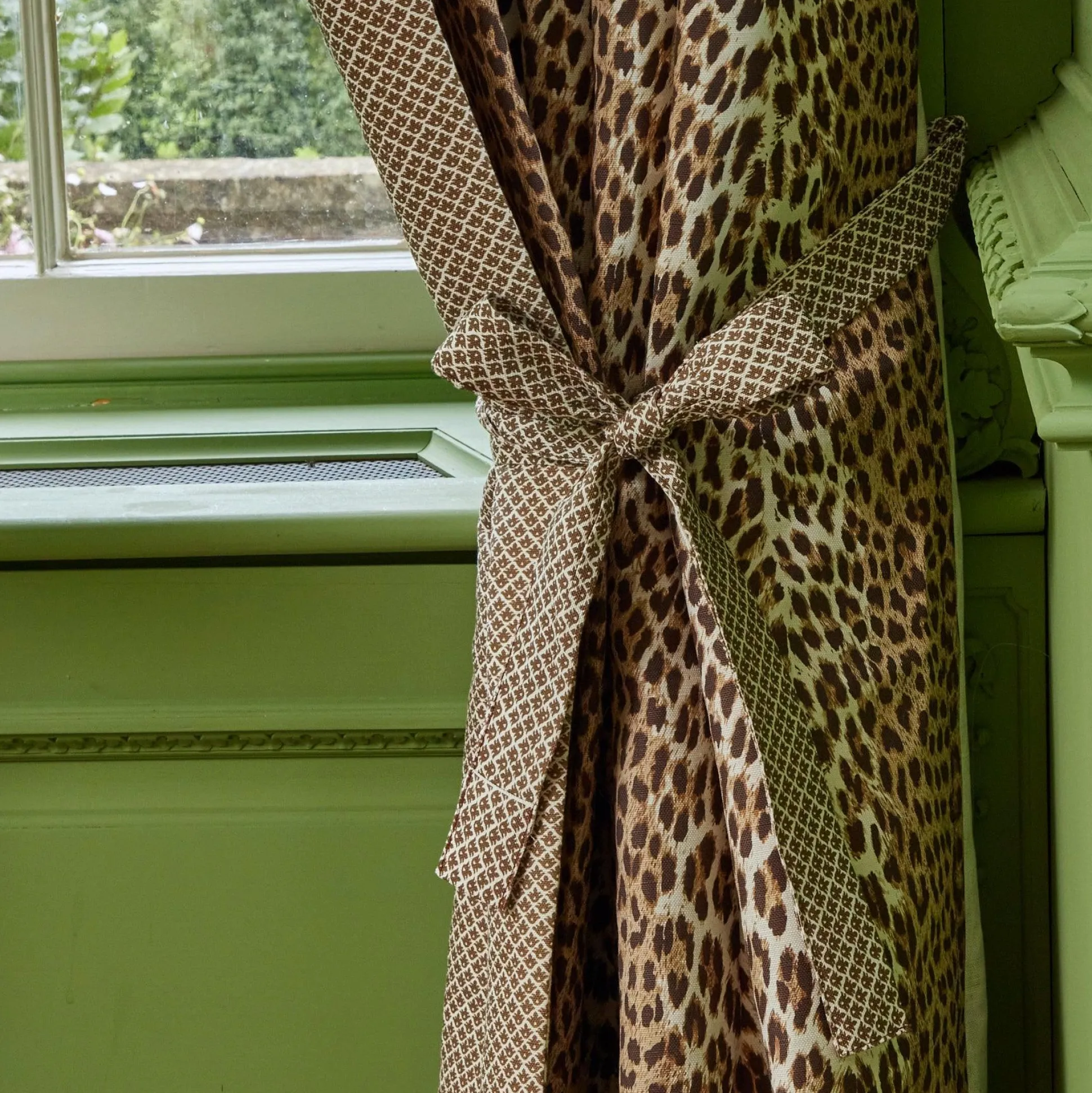 Chestnut Brown Lotus Flower Fabric