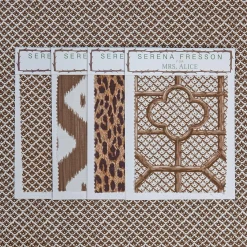 Chestnut Brown Lotus Flower Fabric