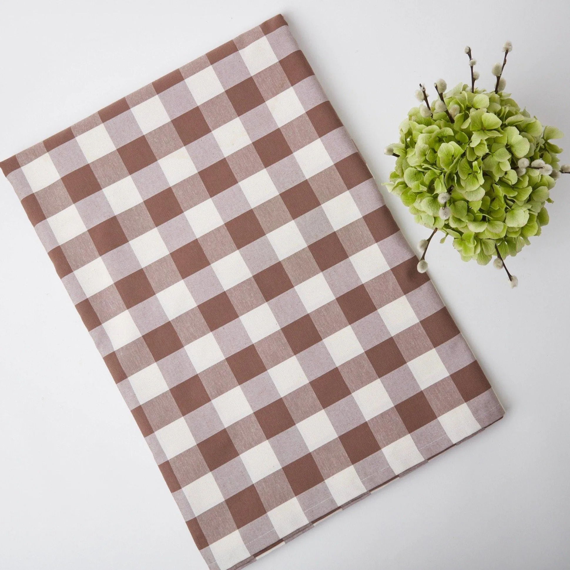 Chocolate Gingham Tablecloth