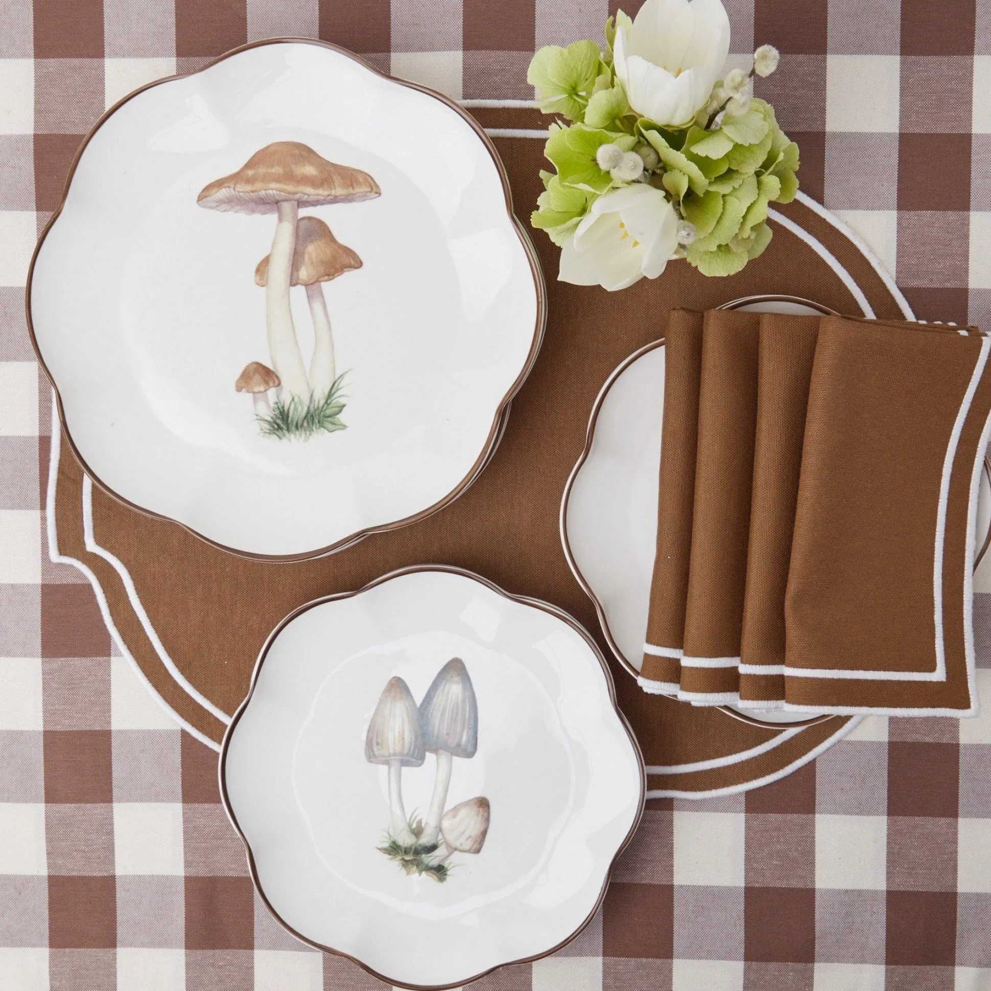Chocolate Gingham Tablecloth