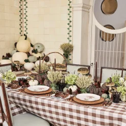 Chocolate Gingham Tablecloth