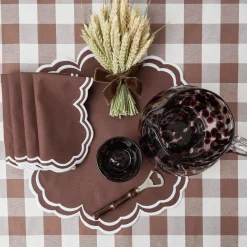 Chocolate Gingham Tablecloth