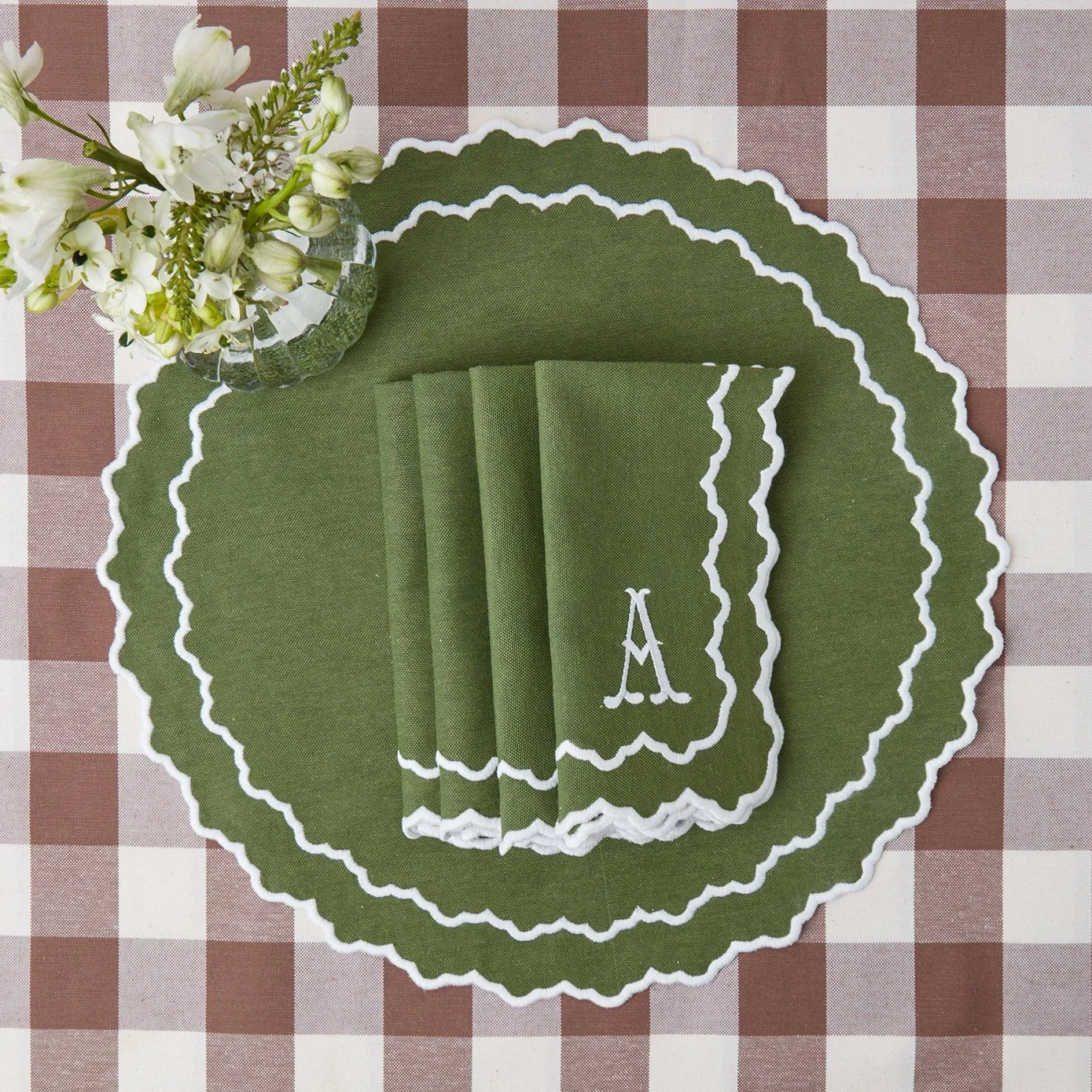 Chocolate Gingham Tablecloth