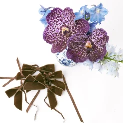 Chocolate Velvet Mini Bows (Set Of 4)