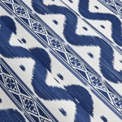 Cobalt Blue Ikat Stripe Fabric