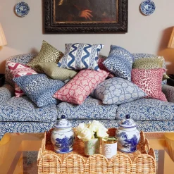 Cobalt Blue Ikat Stripe Fabric