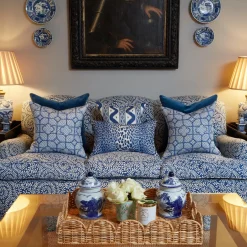 Cobalt Blue Leopard Fabric