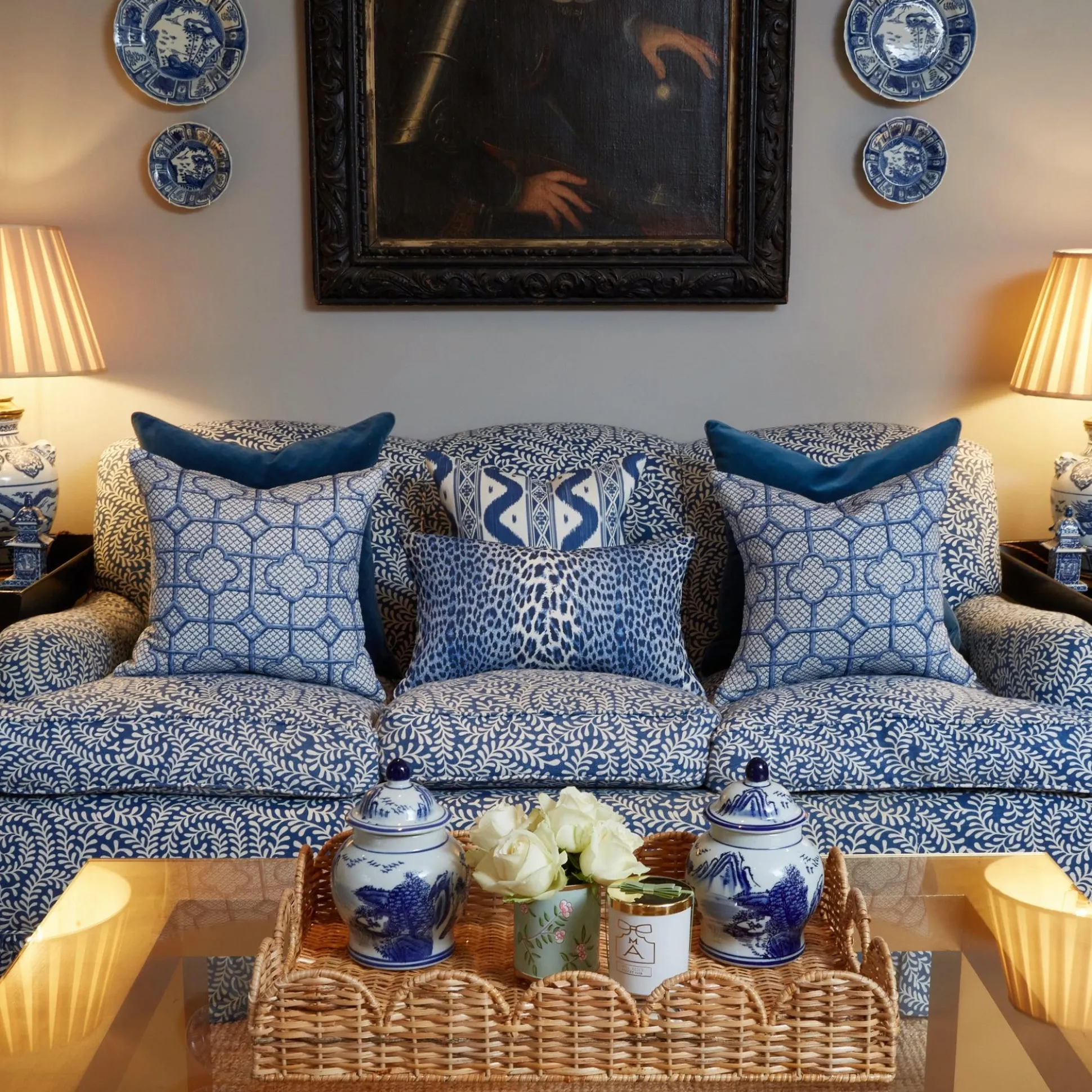 Cobalt Blue Leopard Fabric