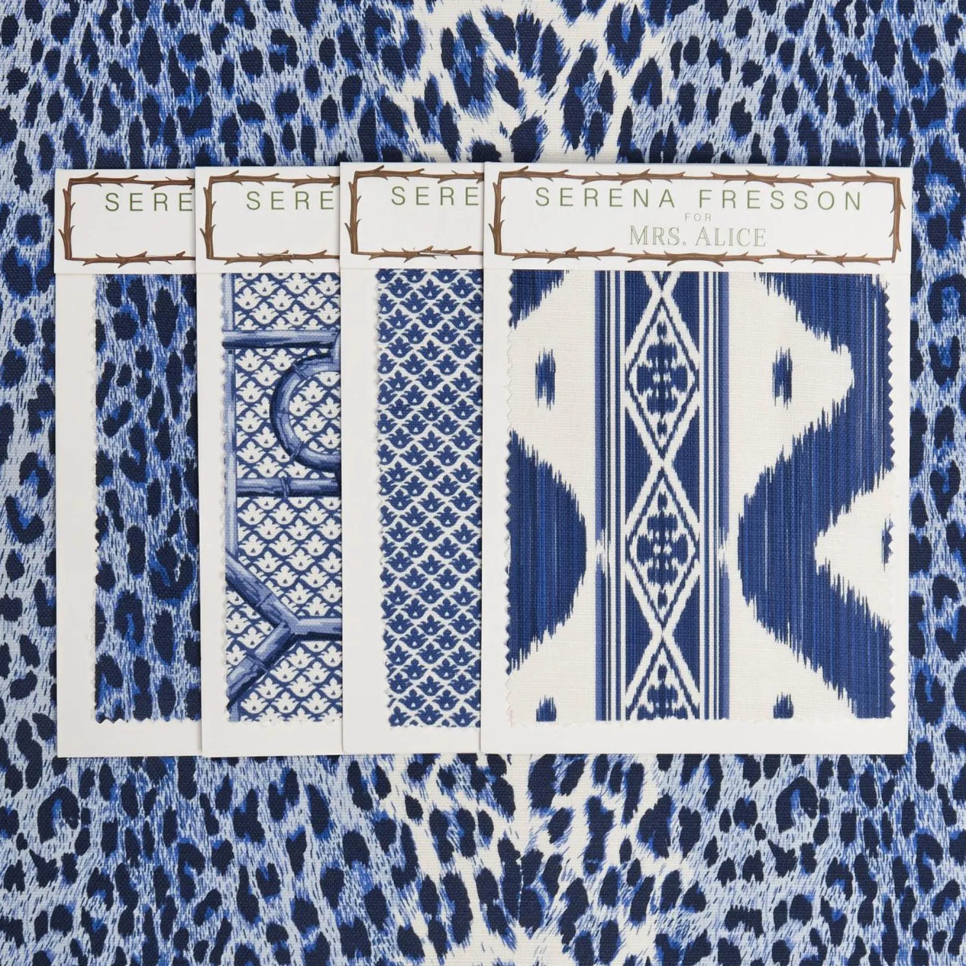 Cobalt Blue Leopard Fabric