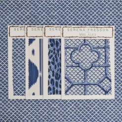 Cobalt Blue Lotus Flower Fabric