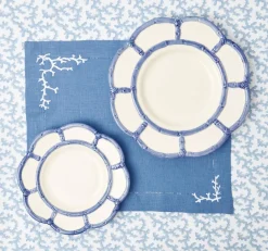 Coral Blue Linen Placemats (Set Of 4)