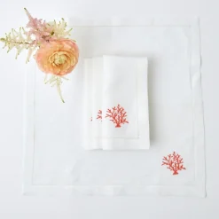Coral Linen Napkins (Set Of 4)