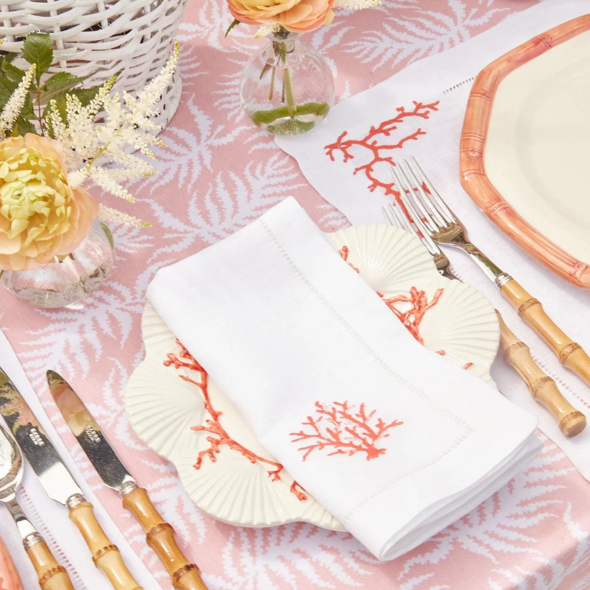 Coral Linen Napkins (Set Of 4)