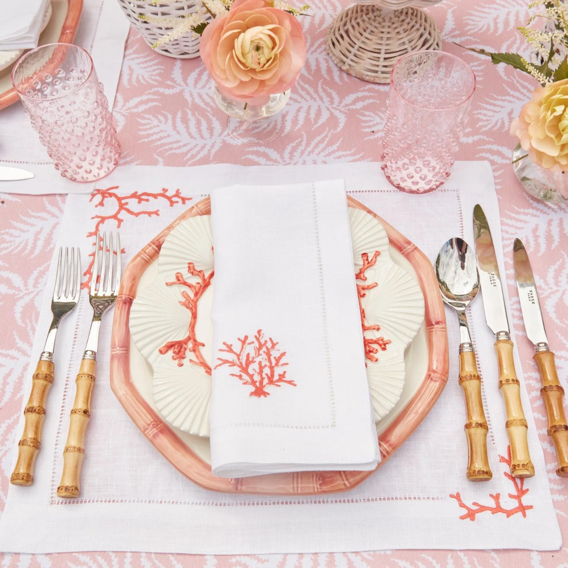 Coral Linen Napkins (Set Of 4)