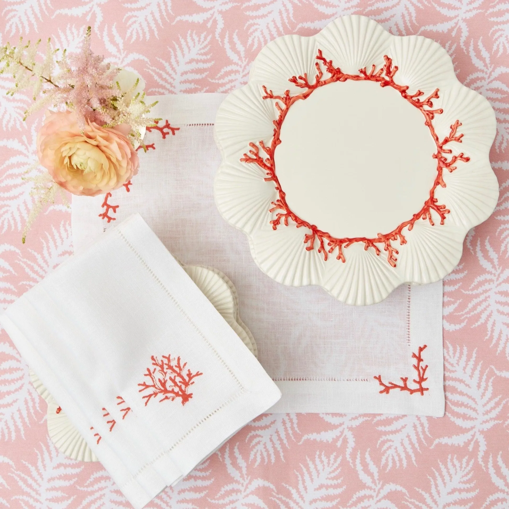 Coral Linen Napkins (Set Of 4)