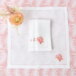 Coral Linen Napkins (Set Of 4)