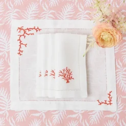 Coral Linen Napkins (Set Of 4)