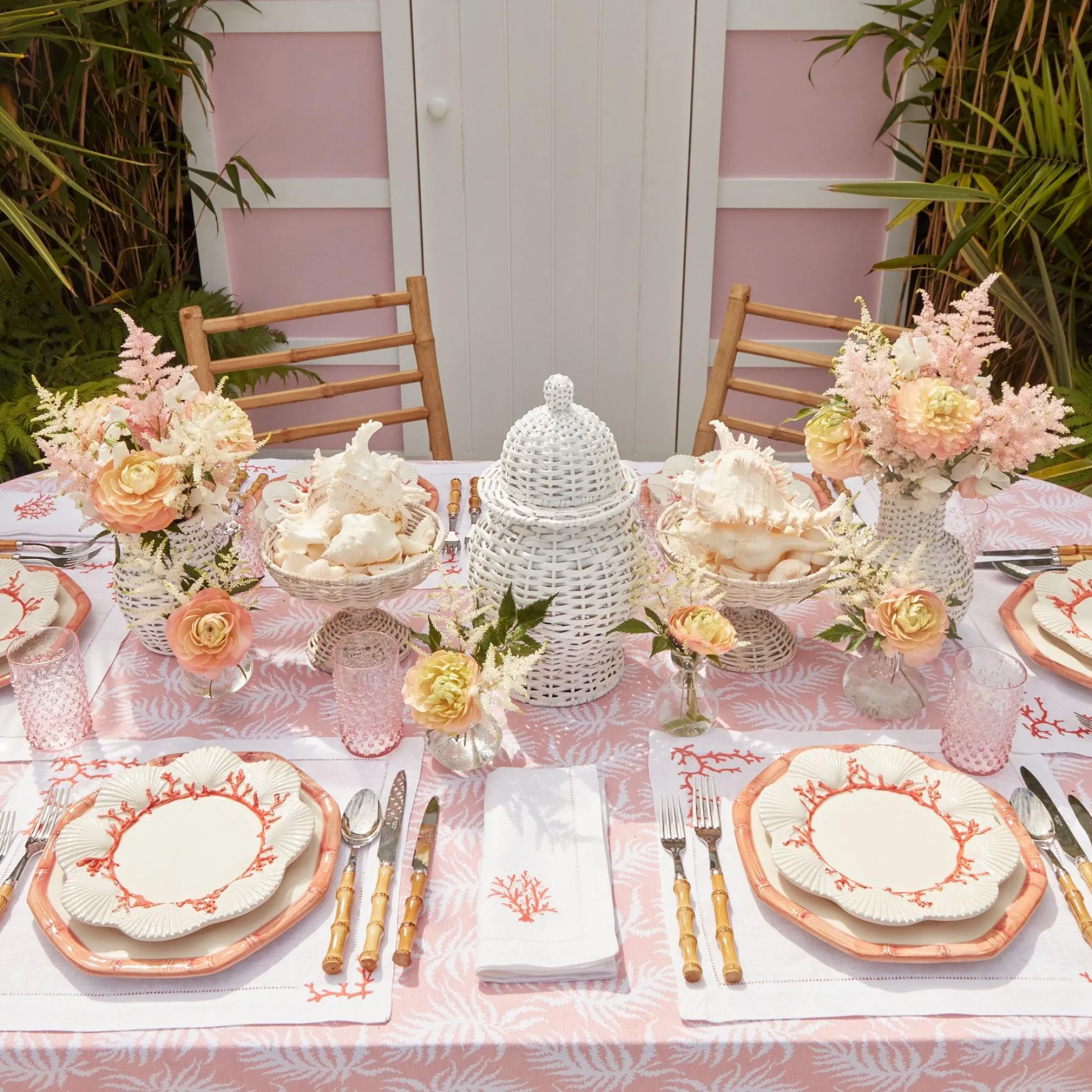 Coral Linen Placemats & Napkins (Set Of 4)
