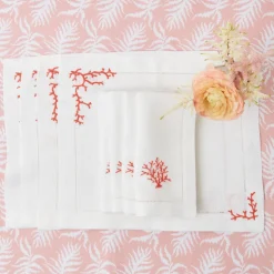 Coral Linen Placemats (Set Of 4)